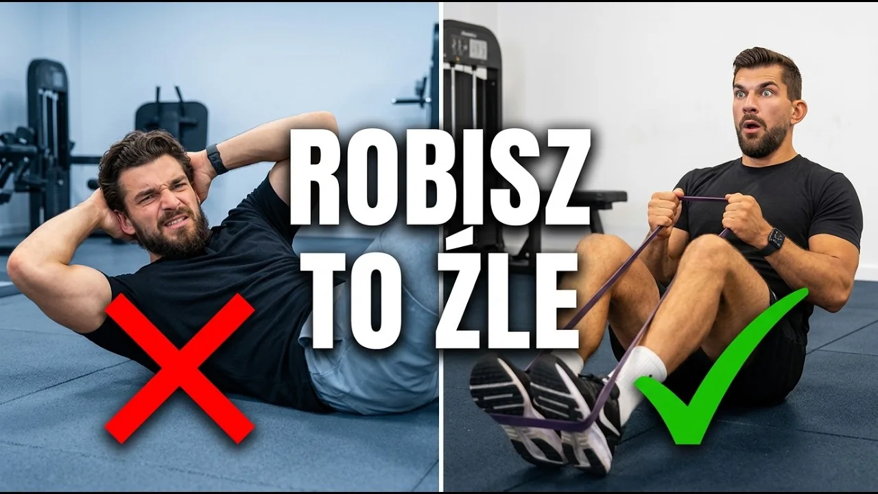 Miniatura mojego filmu: Dlaczego brzuszki nie mają sensu i co zamiast tego. Po lewej klasyczny brzuszek, po prawej brzuszek Jandy z gumą.