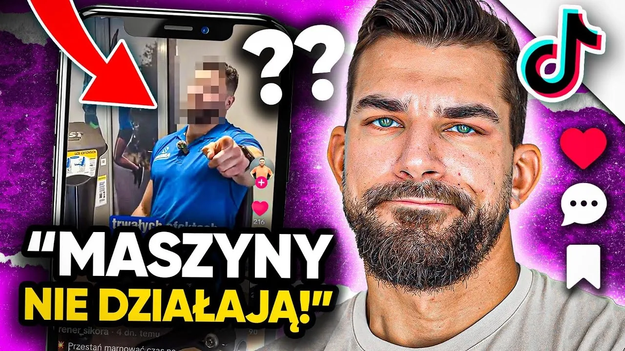 Miniatura mojego filmu: Przestań wierzyć w te bzdury z TikToka. Ja obok telefonu z rolką o maszynach na siłowni.
