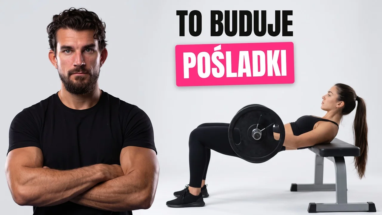 Miniatura mojego filmu: To buduje pośladki, kobieta robi hip thrust ze sztangą na ławce